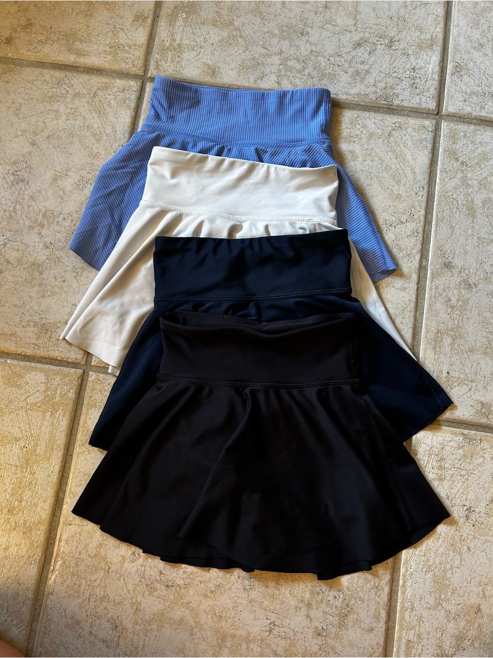 Old Navy Girls Skort Trio — Light Blue, White, Black